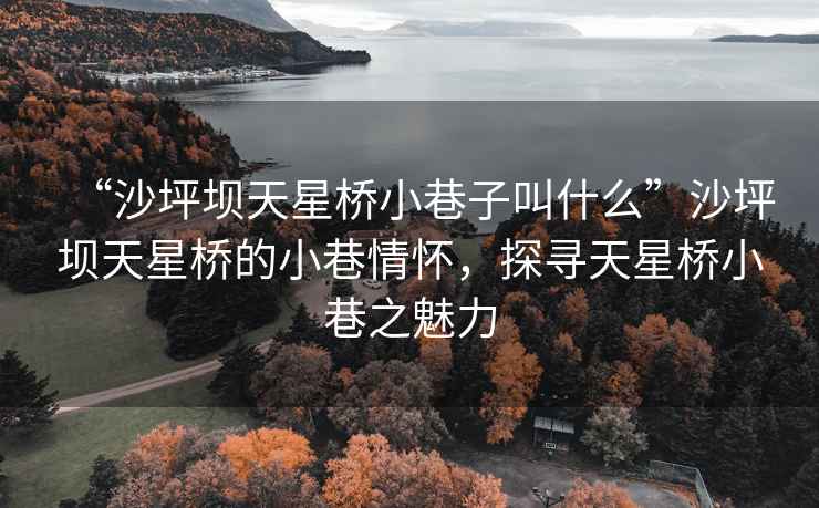 “沙坪壩天星橋小巷子叫什么”沙坪壩天星橋的小巷情懷，探尋天星橋小巷之魅力