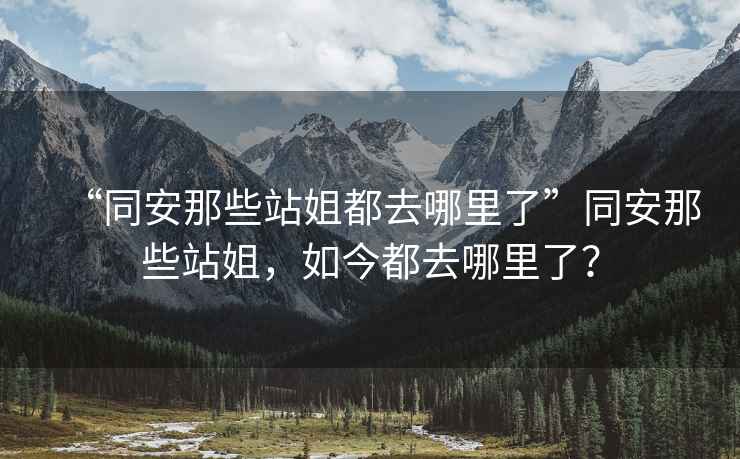 “同安那些站姐都去哪里了”同安那些站姐，如今都去哪里了？