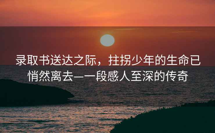 錄取書送達之際，拄拐少年的生命已悄然離去—一段感人至深的傳奇