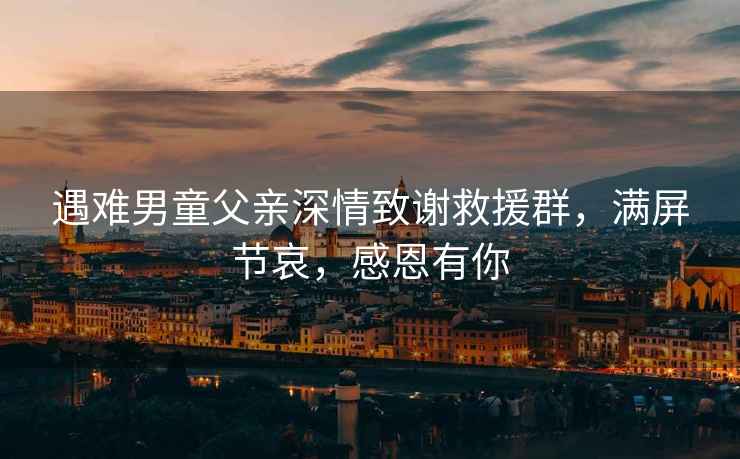遇難男童父親深情致謝救援群，滿(mǎn)屏節(jié)哀，感恩有你
