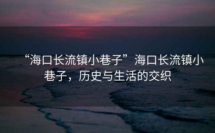 “海口長(zhǎng)流鎮(zhèn)小巷子”海口長(zhǎng)流鎮(zhèn)小巷子，歷史與生活的交織