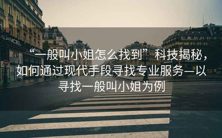 “一般叫小姐怎么找到”科技揭秘，如何通過現(xiàn)代手段尋找專業(yè)服務(wù)—以尋找一般叫小姐為例