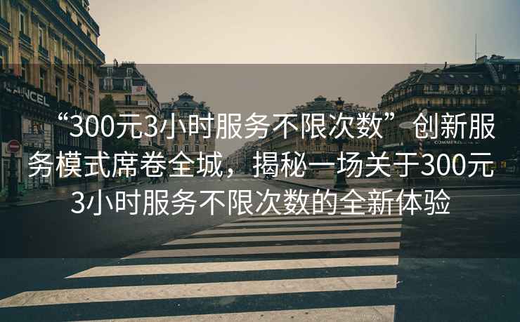 “300元3小時服務(wù)不限次數(shù)”創(chuàng)新服務(wù)模式席卷全城，揭秘一場關(guān)于300元3小時服務(wù)不限次數(shù)的全新體驗