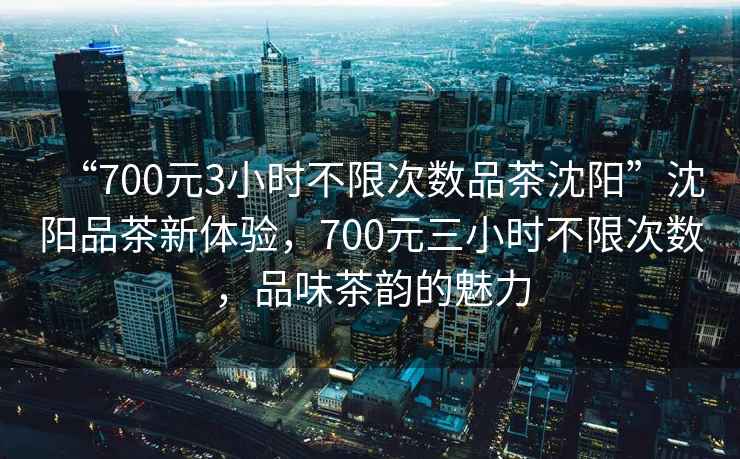 “700元3小時不限次數品茶沈陽”沈陽品茶新體驗，700元三小時不限次數，品味茶韻的魅力