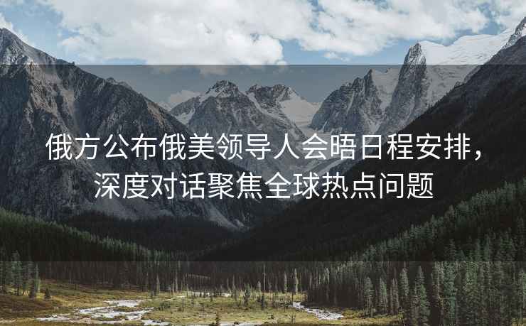 俄方公布俄美領導人會晤日程安排，深度對話聚焦全球熱點問題