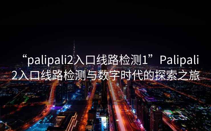 “palipali2入口線路檢測1”Palipali 2入口線路檢測與數字時代的探索之旅