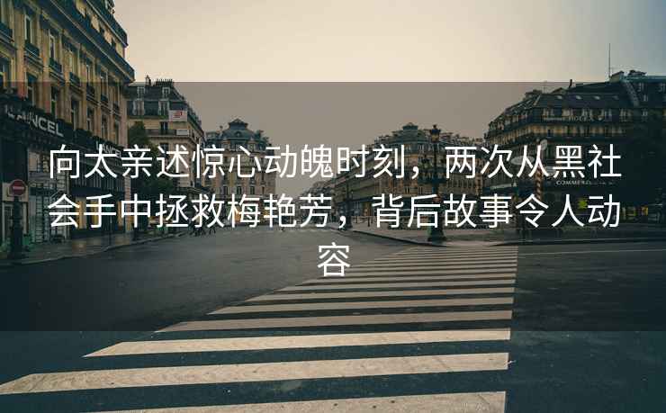 向太親述驚心動魄時刻，兩次從黑社會手中拯救梅艷芳，背后故事令人動容