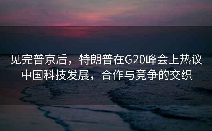 見完普京后，特朗普在G20峰會上熱議中國科技發展，合作與競爭的交織