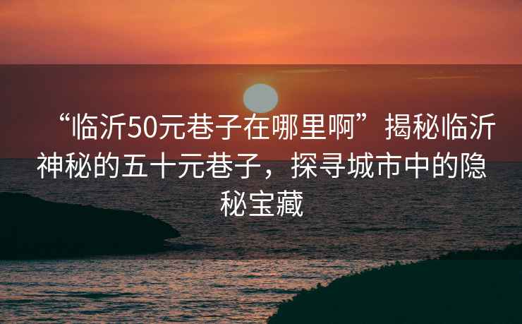 “臨沂50元巷子在哪里啊”揭秘臨沂神秘的五十元巷子，探尋城市中的隱秘寶藏