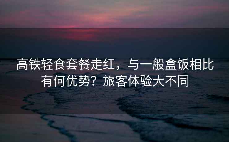 高鐵輕食套餐走紅，與一般盒飯相比有何優勢？旅客體驗大不同
