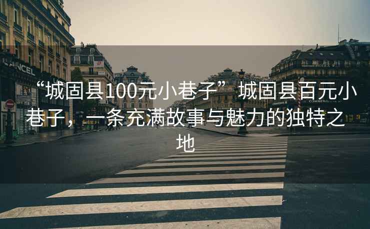 “城固縣100元小巷子”城固縣百元小巷子，一條充滿故事與魅力的獨特之地