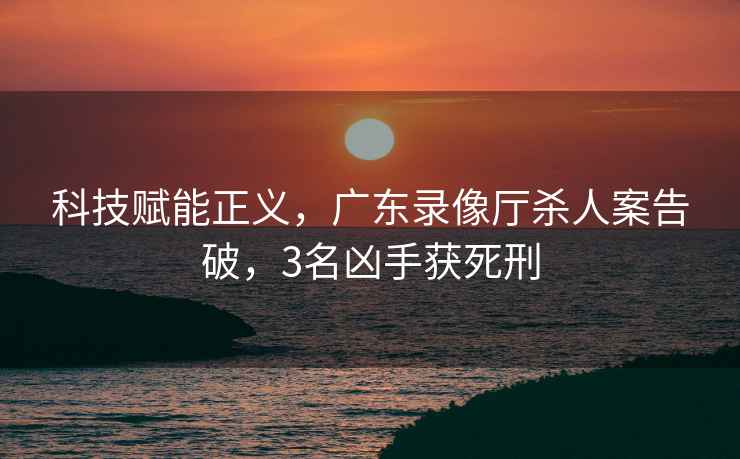科技賦能正義，廣東錄像廳殺人案告破，3名兇手獲死刑