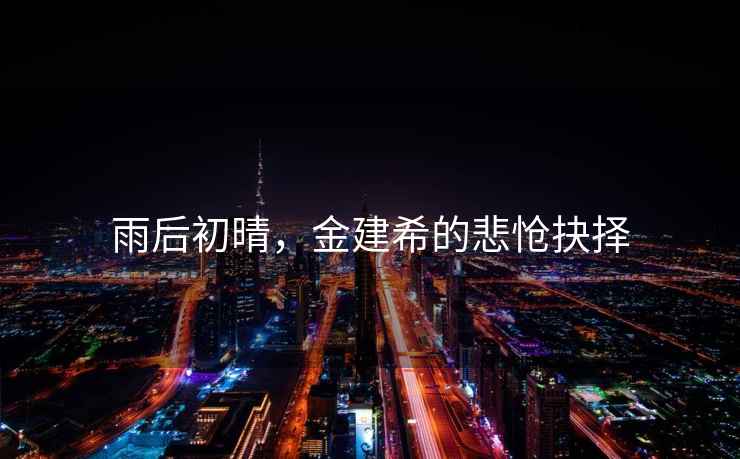 雨后初晴，金建希的悲愴抉擇