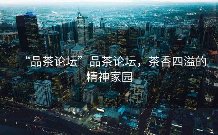 “品茶論壇”品茶論壇，茶香四溢的精神家園