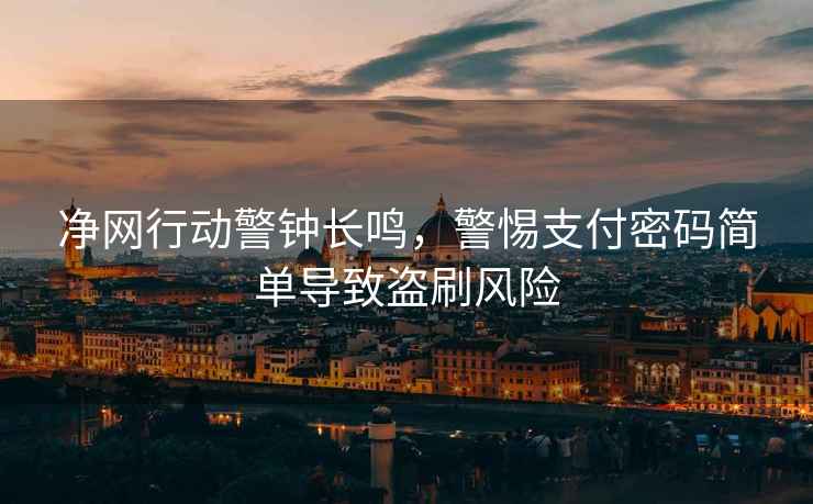 凈網(wǎng)行動警鐘長鳴，警惕支付密碼簡單導(dǎo)致盜刷風(fēng)險