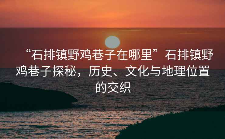 “石排鎮(zhèn)野雞巷子在哪里”石排鎮(zhèn)野雞巷子探秘，歷史、文化與地理位置的交織