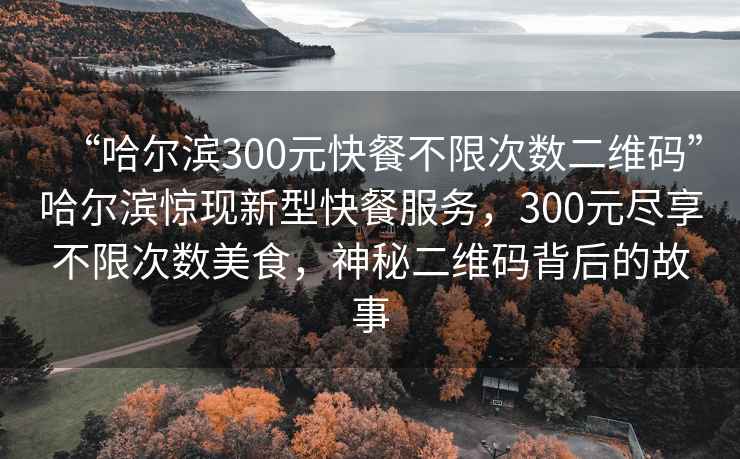 “哈爾濱300元快餐不限次數(shù)二維碼”哈爾濱驚現(xiàn)新型快餐服務(wù)，300元盡享不限次數(shù)美食，神秘二維碼背后的故事