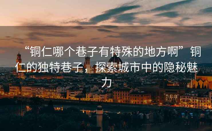 “銅仁哪個巷子有特殊的地方啊”銅仁的獨特巷子，探索城市中的隱秘魅力