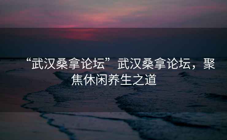 “武漢桑拿論壇”武漢桑拿論壇，聚焦休閑養(yǎng)生之道