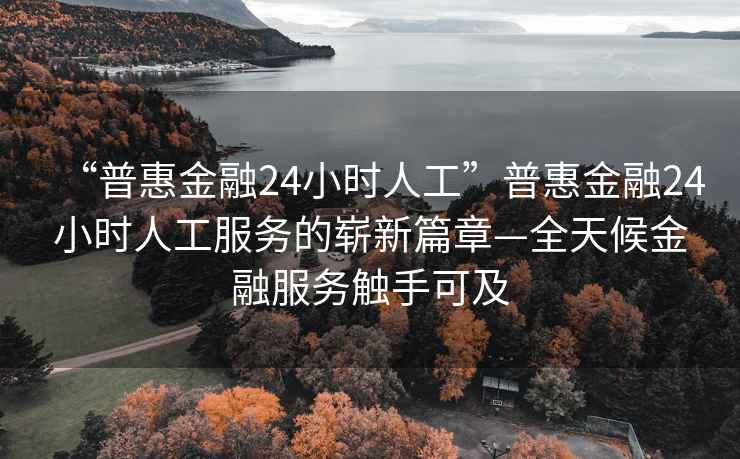 “普惠金融24小時人工”普惠金融24小時人工服務(wù)的嶄新篇章—全天候金融服務(wù)觸手可及