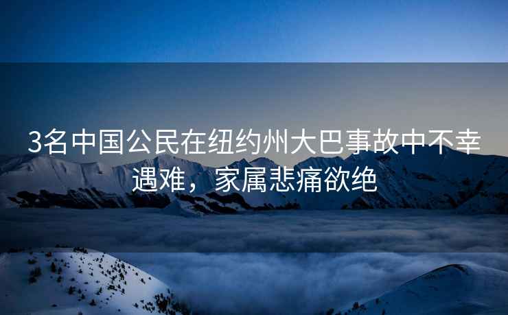 3名中國公民在紐約州大巴事故中不幸遇難，家屬悲痛欲絕