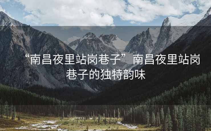 “南昌夜里站崗巷子”南昌夜里站崗巷子的獨特韻味