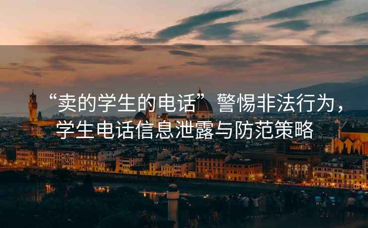 “賣的學(xué)生的電話”警惕非法行為，學(xué)生電話信息泄露與防范策略