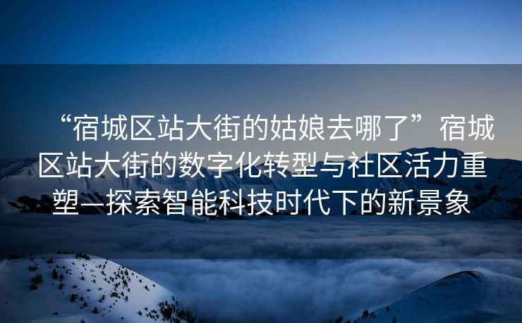 “宿城區站大街的姑娘去哪了”宿城區站大街的數字化轉型與社區活力重塑—探索智能科技時代下的新景象