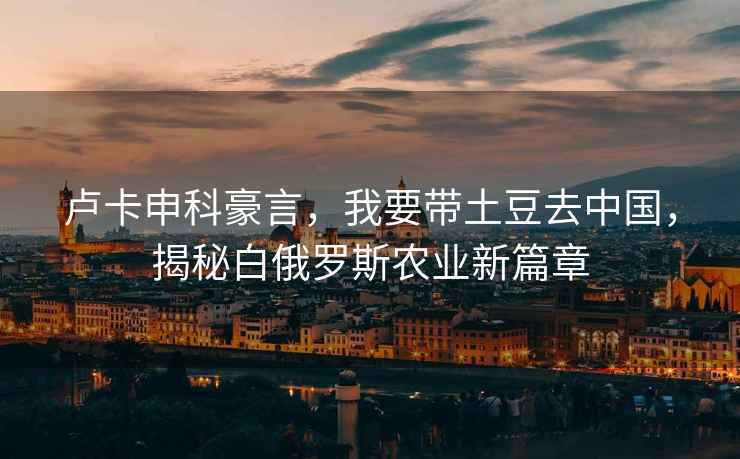 盧卡申科豪言，我要帶土豆去中國，揭秘白俄羅斯農業新篇章