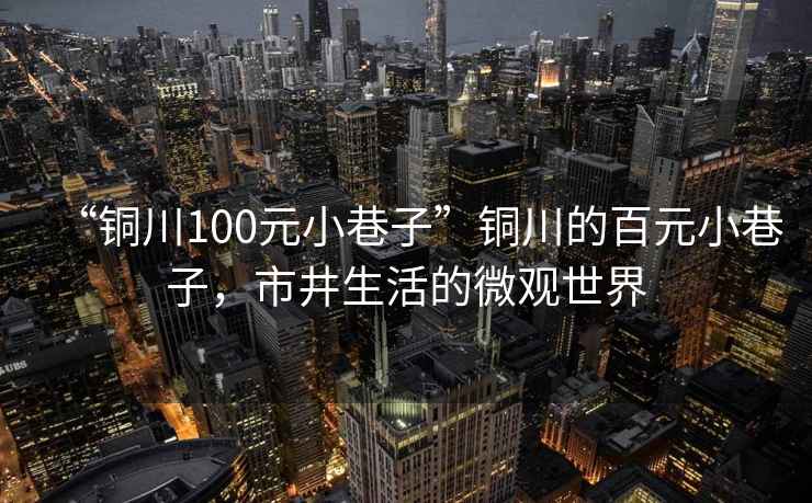 “銅川100元小巷子”銅川的百元小巷子，市井生活的微觀世界