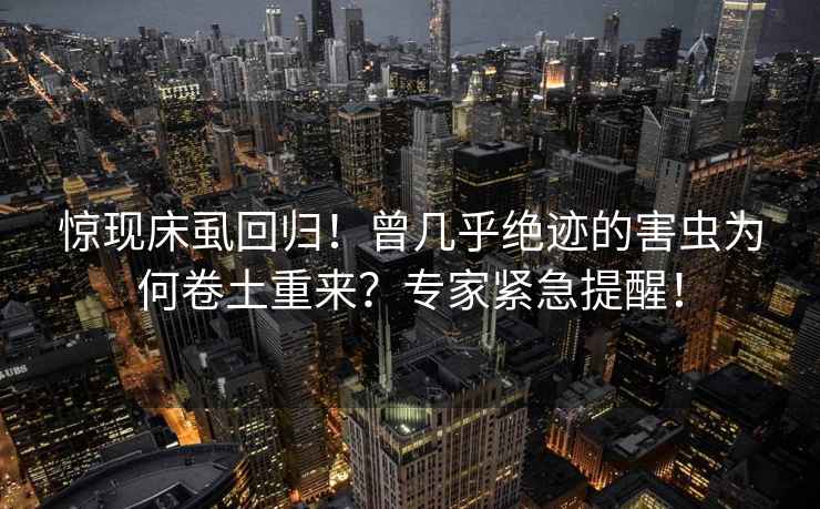 驚現床虱回歸！曾幾乎絕跡的害蟲為何卷土重來？專家緊急提醒！