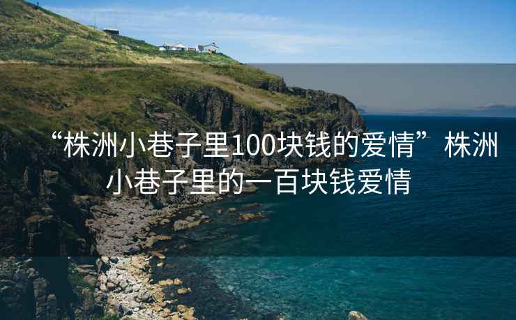 “株洲小巷子里100塊錢的愛情”株洲小巷子里的一百塊錢愛情