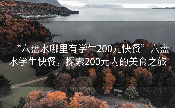 “六盤水哪里有學生200元快餐”六盤水學生快餐，探索200元內的美食之旅
