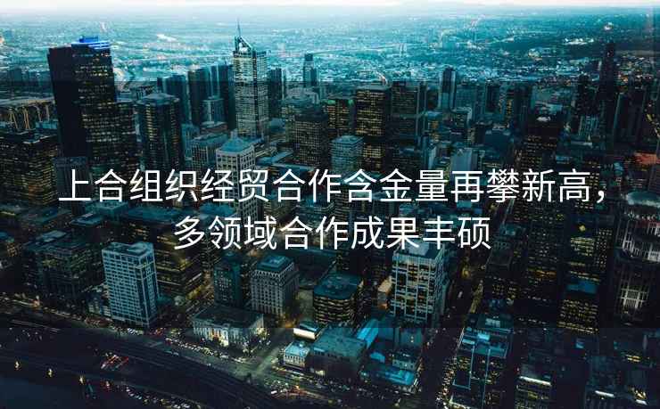 上合組織經貿合作含金量再攀新高，多領域合作成果豐碩