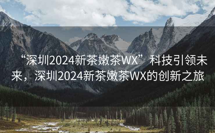 “深圳2024新茶嫩茶WX”科技引領未來，深圳2024新茶嫩茶WX的創新之旅