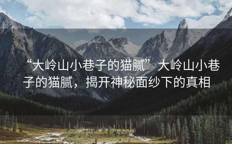“大嶺山小巷子的貓膩”大嶺山小巷子的貓膩，揭開神秘面紗下的真相