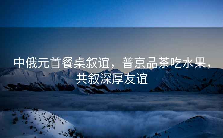 中俄元首餐桌敘誼，普京品茶吃水果，共敘深厚友誼