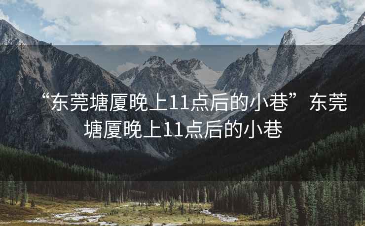 “東莞塘廈晚上11點后的小巷”東莞塘廈晚上11點后的小巷