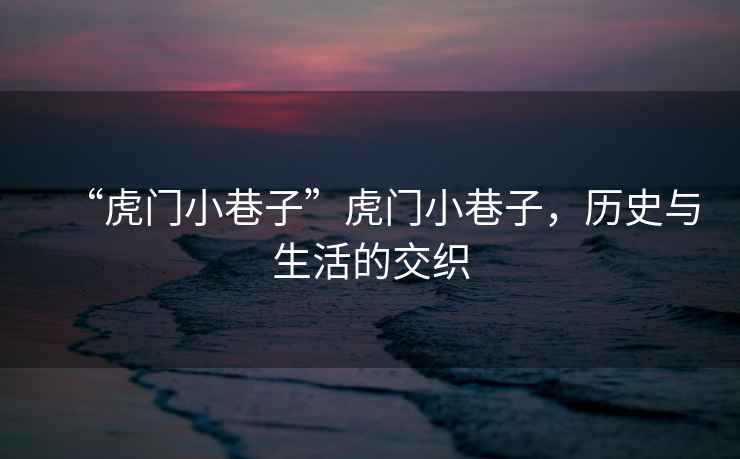 “虎門小巷子”虎門小巷子，歷史與生活的交織