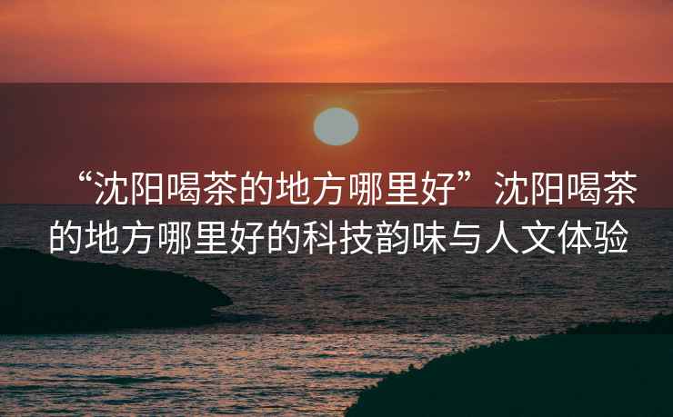 “沈陽喝茶的地方哪里好”沈陽喝茶的地方哪里好的科技韻味與人文體驗