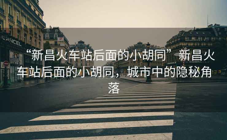 “新昌火車站后面的小胡同”新昌火車站后面的小胡同，城市中的隱秘角落