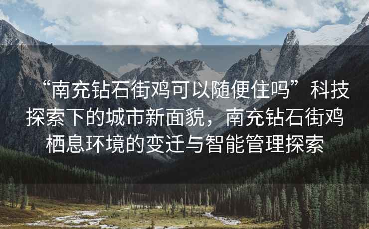 “南充鉆石街雞可以隨便住嗎”科技探索下的城市新面貌，南充鉆石街雞棲息環境的變遷與智能管理探索