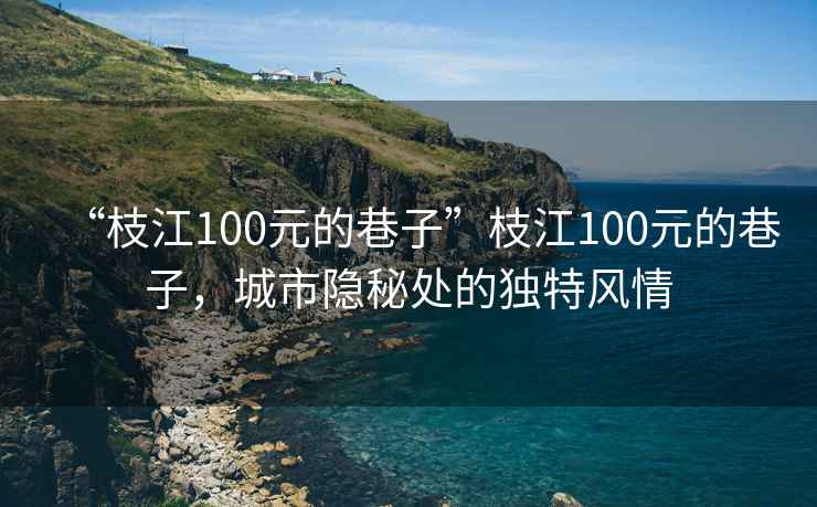 “枝江100元的巷子”枝江100元的巷子，城市隱秘處的獨特風情
