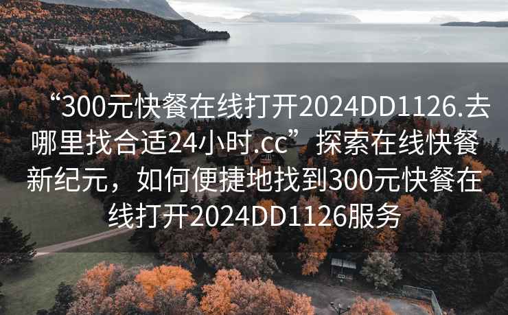 “300元快餐在線打開2024DD1126.去哪里找合適24小時.cc”探索在線快餐新紀元，如何便捷地找到300元快餐在線打開2024DD1126服務