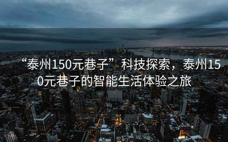 “泰州150元巷子”科技探索，泰州150元巷子的智能生活體驗之旅