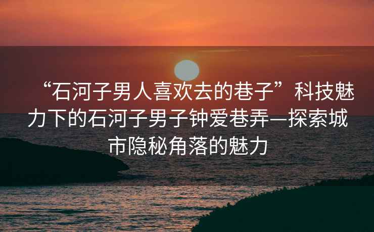 “石河子男人喜歡去的巷子”科技魅力下的石河子男子鐘愛巷弄—探索城市隱秘角落的魅力