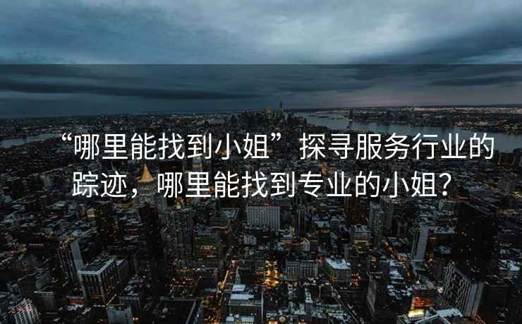“哪里能找到小姐”探尋服務行業的蹤跡，哪里能找到專業的小姐？