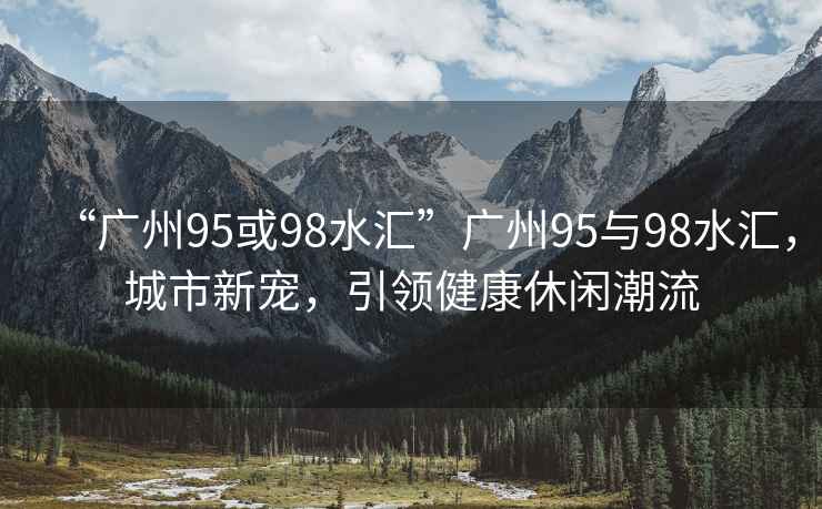 “廣州95或98水匯”廣州95與98水匯，城市新寵，引領健康休閑潮流