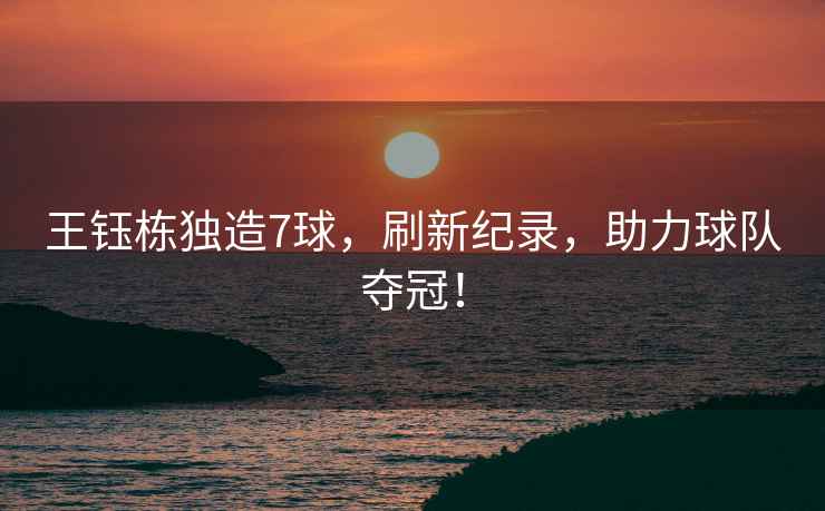 王鈺棟獨造7球，刷新紀錄，助力球隊奪冠！