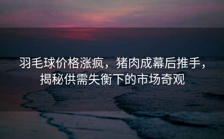 羽毛球價格漲瘋，豬肉成幕后推手，揭秘供需失衡下的市場奇觀